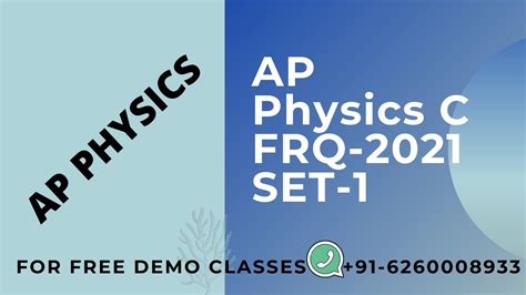 As of 2019, the AP exam's second free response question (FRQ) is on classes,. . Ap physics c mechanics 2021 frq answers